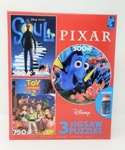 Ceaco Disney Pixar 3 Pack Jigsaw Puzzles &amp; Puzzle Glue - New - £23.76 GBP