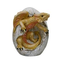Yellow Dragon Hatchling in Egg Casing Statue Figurine 4.75 Inch Resin - $22.98