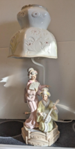 Ardalt Lenwile Table Lamp Geisha Girl Japanese Woman Japan Porcelain Fan Llardo - £116.51 GBP