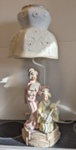 Ardalt Lenwile Table Lamp Geisha Girl Japanese Woman Japan Porcelain Fan Llardo - £116.80 GBP