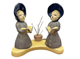 Choir Girls on Base with Plant Ceramic Vintage 5.25 In x 5.75 in Vintage Marked - £36.51 GBP