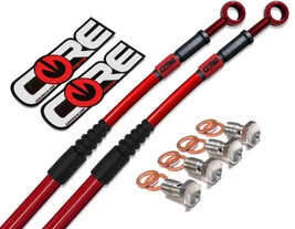 Honda CRF450R Brake lines 2019-2022 Front Rear (2 lines) Red Translucent Braided - £108.04 GBP