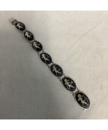 Siam Sterling Silver Enamel Panel Bracelet 6.5&quot; BB Bombay Bazaar 14g - £27.06 GBP