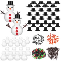 428 Pcs Christmas Snowman Diy Craft Kit 16 Pcs 2 Sizes Snowman Model Foam Balls  - £30.48 GBP