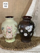 Vintage Pottery Flower Vase Handmade in Vietnam Ceramic vase H26 cms - £73.52 GBP