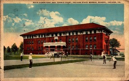 Rare POSTCARD-BOYS Dorm &amp; Tennis Court,Indiana State Normal School, Pa BK49 - £6.33 GBP