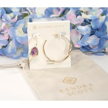 Kendra Scott Margot Hoop Lilac Abalone Gold Drop Dangle Earrings NWT - £58.63 GBP