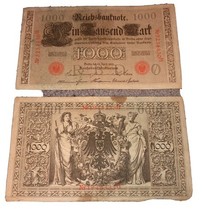 1000 reichsbanknote 1910 Berlin April Set Of 2 - $173.47 MXN