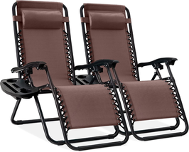 Best Choice Products Set of 2 Adjustable Steel Mesh Zero Gravity Lounge Chair Re - £147.97 GBP