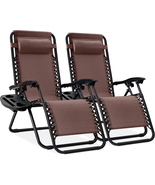Best Choice Products Set of 2 Adjustable Steel Mesh Zero Gravity Lounge ... - £144.97 GBP