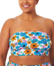 California Waves Wallpaper Floral Bandeau Bikini Top Size 1X Multi Strap... - $24.70