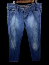 Gap Jeans Size 18 / 34 Womens Premium Skinny Medium Distressed Wash Stretch Fit - £29.64 GBP
