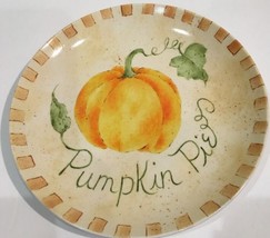 PUMPKIN PIE 4 Salad Plates Words LTD Commodities Ceramic Dessert Dishes 8 1/4 "D - £42.83 GBP