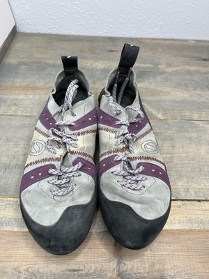 Scarpa Lace Up Rock Climbing Shoes Green Purple Size 39  US Men 7, US Wo... - $44.54