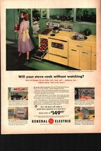 1959 GE General Electric Ad Electric Range Model J-408 yellow nostalgic b5 - $21.21