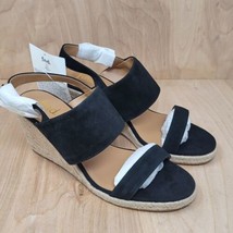 Find Womens Sandals Sz 6 M Sling Back Heel Black Casual Espadrille Buckl... - £25.18 GBP