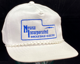 Vtg Newco Incorporated Hat-Wholesale Electric-White-Snapback-Rope Bill-V... - $25.00