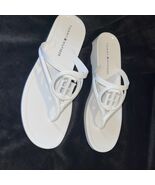 Tommy Hilfiger Vedna Sandals White Jelly Thong Cutout Logo Flip Flops sz... - $82.27 CAD