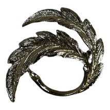 Vintage Double Leaf Wreath Art Deco Brooch Pin Gold Tone Statement Women  - $16.35