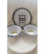 Melamine &#39;A Superhero Eats Here&#39; Plate Plus 2 Bowls that say Kapow! - £7.23 GBP