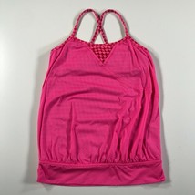 ivivva Tank Top Girls 12 Pink Waisted Strappy Back Tank Top With Sports Bra - £11.19 GBP