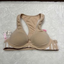 New Victoria Secret Pink Push Up T-Shirt Bra Nude 34A Front Closure Racer Back - £21.20 GBP