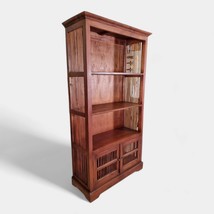 Mahogany Bookcase Wood Tall Cupboard Colonial Mens Room Shelf - $910.81