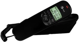 AT&amp;T 210 TRIMLINE Corded Telephone with 13 Number Memory Caller ID Black Phone - £11.79 GBP