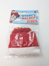 Where&#39;s Waldo Beanie Toboggan Red Hat Dress Up Halloween Adult Costume C... - £15.57 GBP