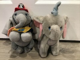 Disney Dumbo Fire Department Hat &amp; Long Ears 6&quot; Plush Stuffed Toys w/Tush Tags - £12.61 GBP