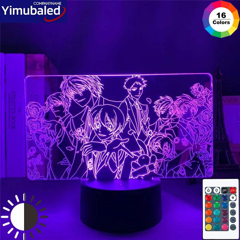 3d Lamp Colorful Collectible Manga Ouran Anime Night Light Fujioka Acrylic Gift - £28.30 GBP