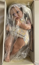 Reborn Baby Doll Girl 19&quot; Brown Hair Medium Skin Tone Blue/Gray Eyes - £55.46 GBP