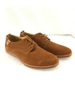 Mens Slip Casual Oxford Shoes Faux Leather Lace Up Brown Size 10 - £20.45 GBP