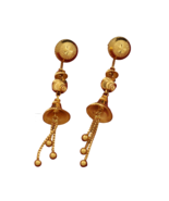 22k hallmark yellow gold 5.8cm c hoop earrings niece ethnic jewelry - €1.232,30 EUR
