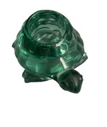 Green Glass Turtle Figurine Tea Light Votive Candle Holder - $11.29