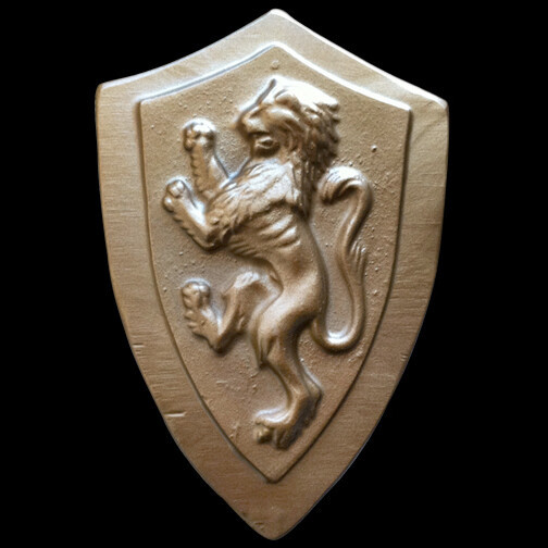 Rampant Lion Shield plaque in Bronze finish - $19.79