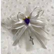 Wedding Ring Bearers Organza &amp; Satin Ribbon Pouch, Cross, Dove, Grape Ac... - $183.60 MXN