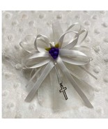 Wedding Ring Bearers Organza &amp; Satin Ribbon Pouch, Cross, Dove, Grape Ac... - $183.60 MXN