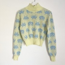 NWT ZARA Womens Sweater Medium Neon Space Invaders Taito Special Edition M - $27.99