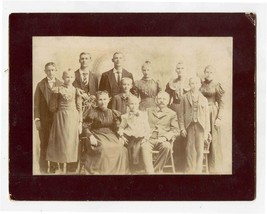 Well Dressed Large Family Photo on Board Couple with 6 Sons and 4 Daughters  - £13.96 GBP