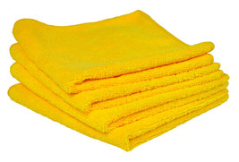 HS (New) K Signature Ultra Plush Microfiber Towel, Yellow, 16 In X 16 In, Option - £8.33 GBP