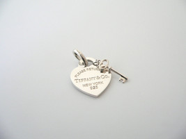 Tiffany &amp; Co Silver Heart Key Charm 4 Necklace Bracelet Clasp Return to Gift - £262.82 GBP