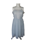 Gunne Sax VTG Cottage Core 70s Gauzy Beachy Lace Pearl Trimmed Blue Dres... - $1,903.76 MXN