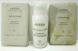 Aveda Rosemary Mint Conditioner 1 fl oz &amp; 2 Refreshing Cleansing Bars READ DESCR - $9.36