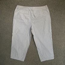 St Johns Bay Casual Capri Pants Womens 16 Blue Gray Stripe Stretch Cropp... - £12.80 GBP