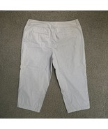 St Johns Bay Casual Capri Pants Womens 16 Blue Gray Stripe Stretch Cropp... - £12.99 GBP