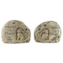 Cat &amp; Dog “Forever in my Heart My Friend” Memorial Garden Stone 2 Piece Set - $39.98