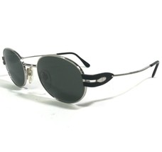 Vintage Vogue Sunglasses VO32225-S 424 Black Silver Round Frames w Green Lenses - £55.88 GBP