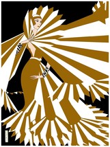 Decorative Poster.Interior wall art design.Art Decor.Deco Lady.Gold.3886d - £13.95 GBP+