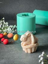 Easter Bunny Rabbit  in Wicker Basket Candle Silicone Mold  Easter Rabbi... - £18.13 GBP